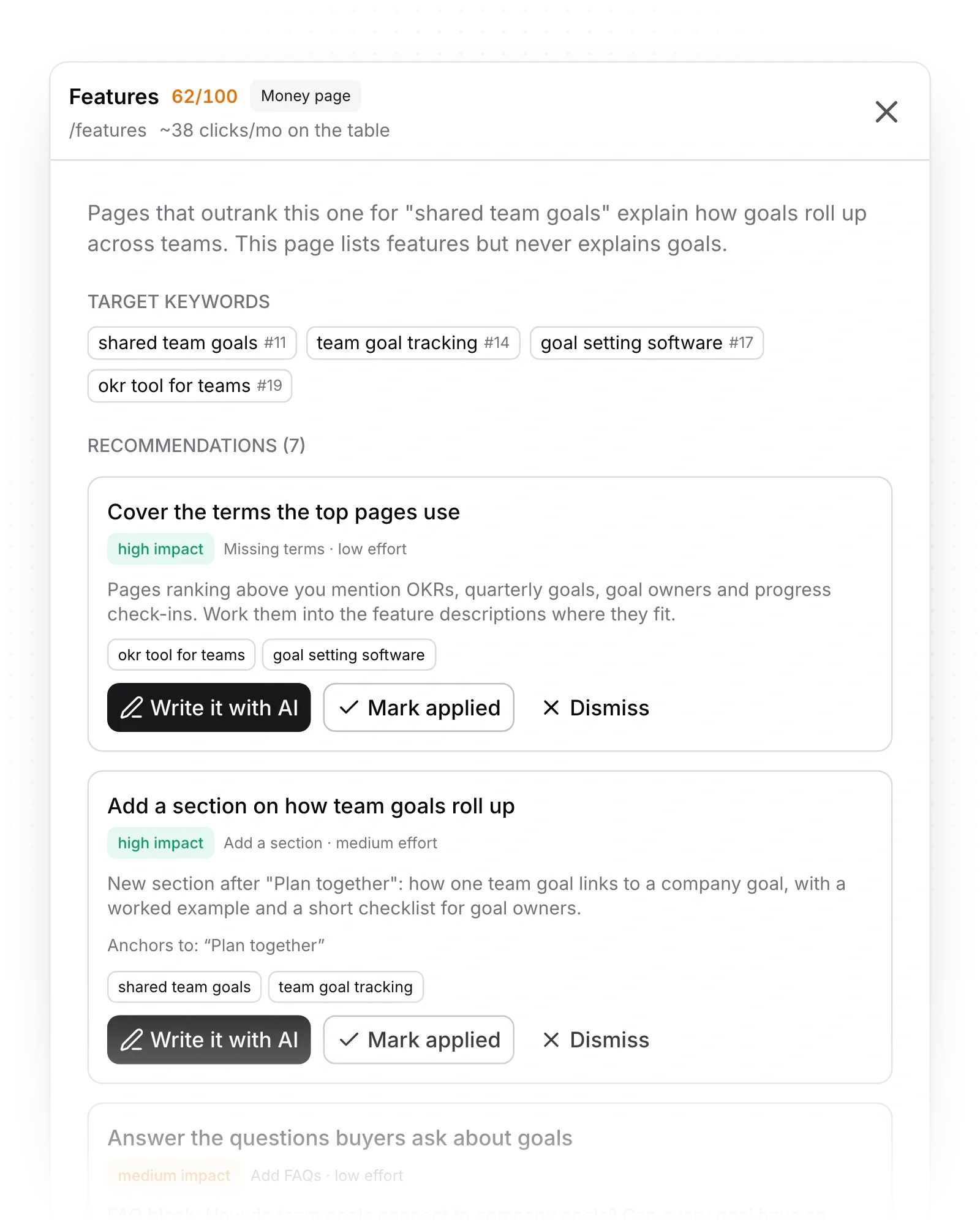 An audit against the pages that outrank you